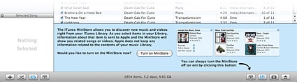 Apple backpedals on iTunes MiniStore