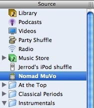 Using iTunes with a Creative MuVo