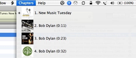 Enhanced podcasts menu