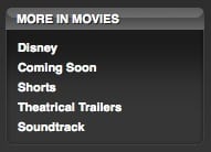 Movie trailers in the iTunes Store