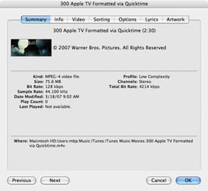 QuickTime gains 720P Apple TV high-definition export mode