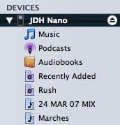 Deleting songs manually from an iPod