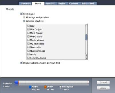 Selecting items for synchronization