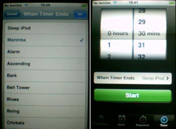 iPhone sleep timer