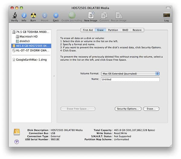 Mac OS Leopard can’t format a USB hard disk? Seriously?