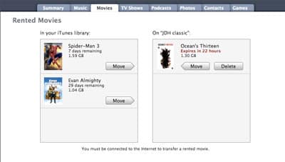Movie Rentals and 5G iPod