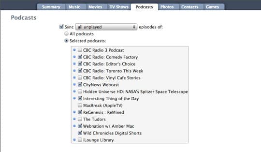 Removing played podcasts from iPod