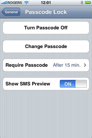 Hiding SMS previews on iPhone
