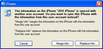 Transferring contacts from iPod touch to a second computer