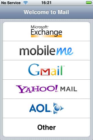 iPod touch e-mail accounts