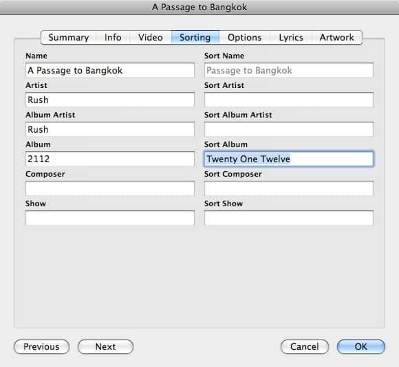 Using Artist and Sort Artist fields