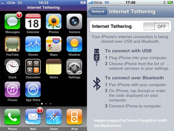 Developer unlocks USB tethering in iPhone OS 3.0