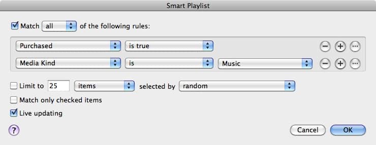 Identifying purchased tracks in iTunes