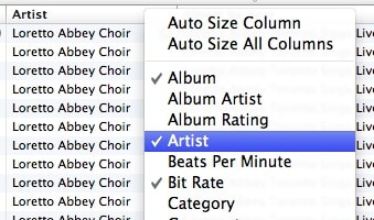 Removing columns in iTunes