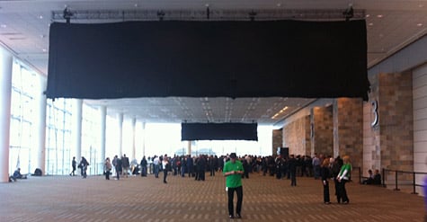 Covered Apple banners point to unknown announcement?