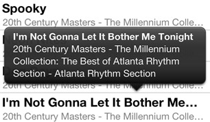 See full track information in the Music app