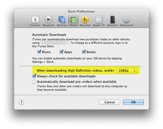 Purchasing HD videos without SD versions