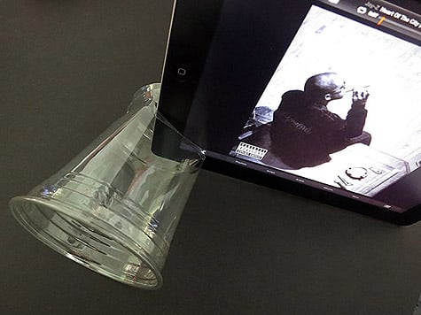 Boosting your iPad speaker using a cup