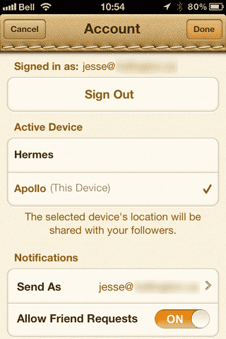 Find My Friends always reports home location