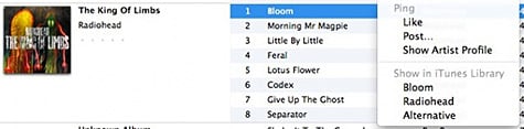 Showing links to library in iTunes Ping listings