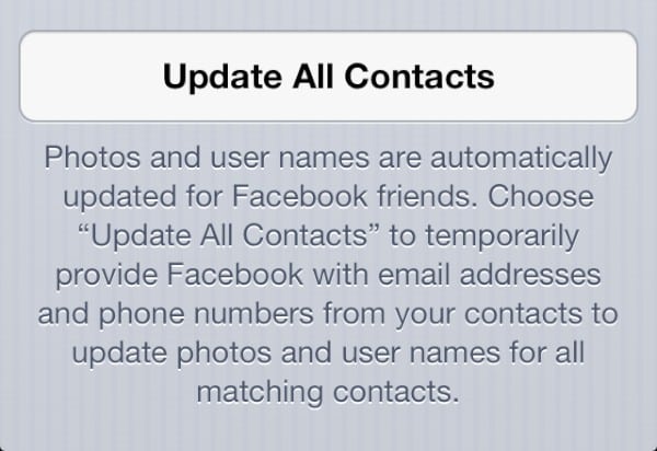 Facebook Contact and Calendar Integration in iOS 6