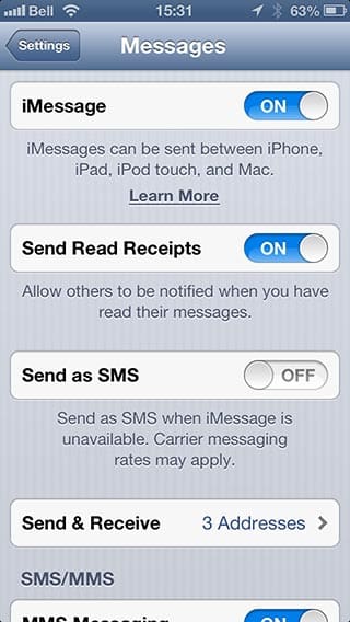 iMessages being sent as Text Messages