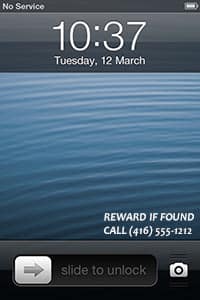Display Owner Contact Info on Lock Screen