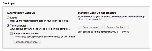 Backing up iPhones for other family members