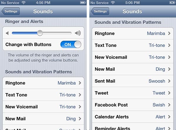 Ring/Silent Switch and Application Volume