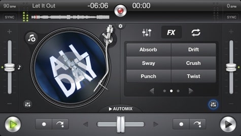 Apps: Djay 1.6.4, ShutterSnitch 2.9.6, SkyDrive 3.0 + Twitter 5.5
