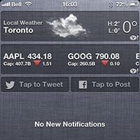 Configuring Widgets in Notification Center