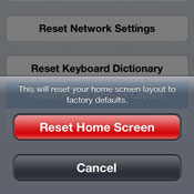 Restoring the default Home Screen layout