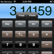 Copying results from the iOS Calculator