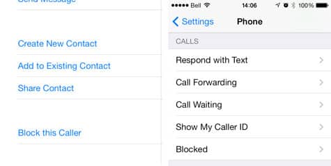 iOS 7: Blocking inbound calls and messages