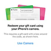 Redeeming Gift Cards using your camera
