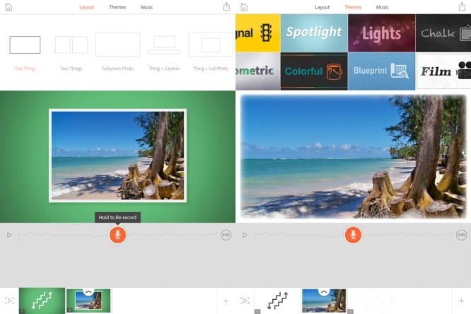 Apps: Adobe Voice, Cinamatic, GoodReader 4 + Record Run