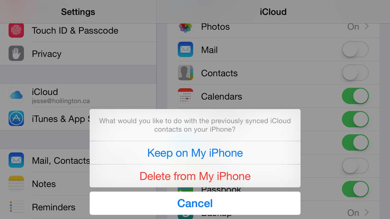 How do I quickly erase all of the contacts on my old iPhone?