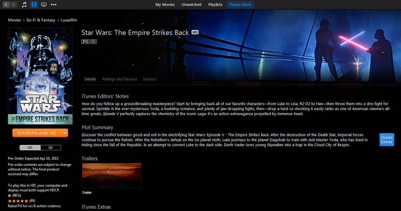 ‘Star Wars’ movies available on iTunes April 10