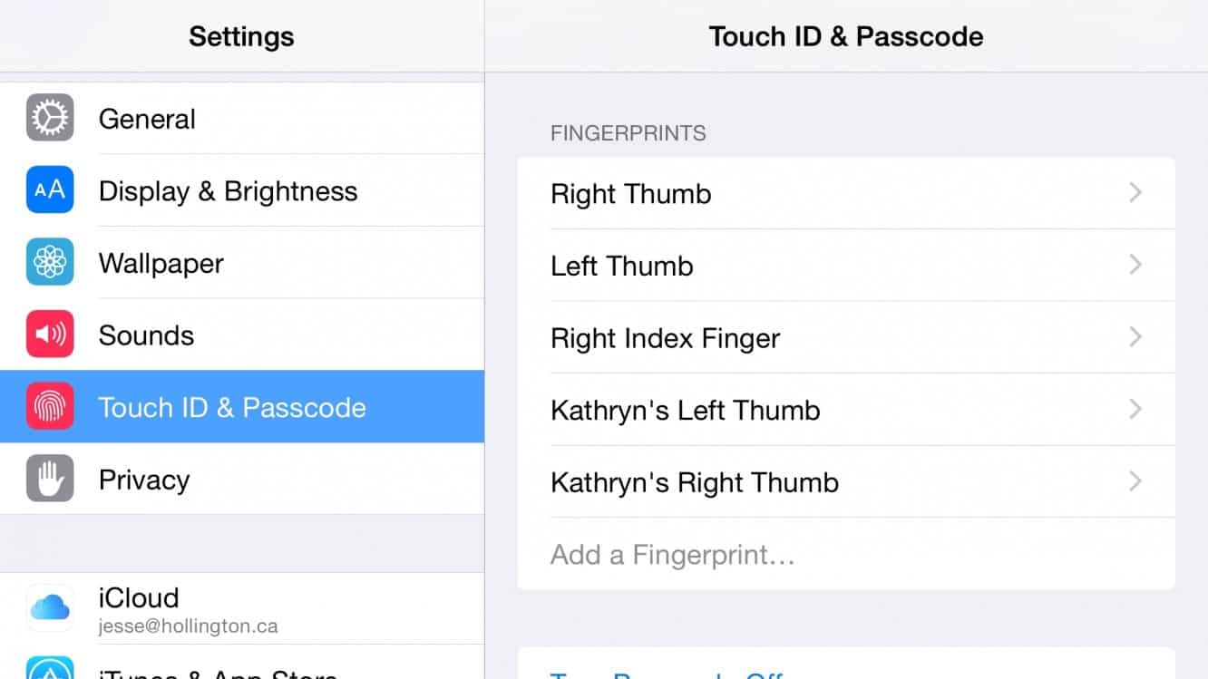 Naming your Fingerprints for Touch ID