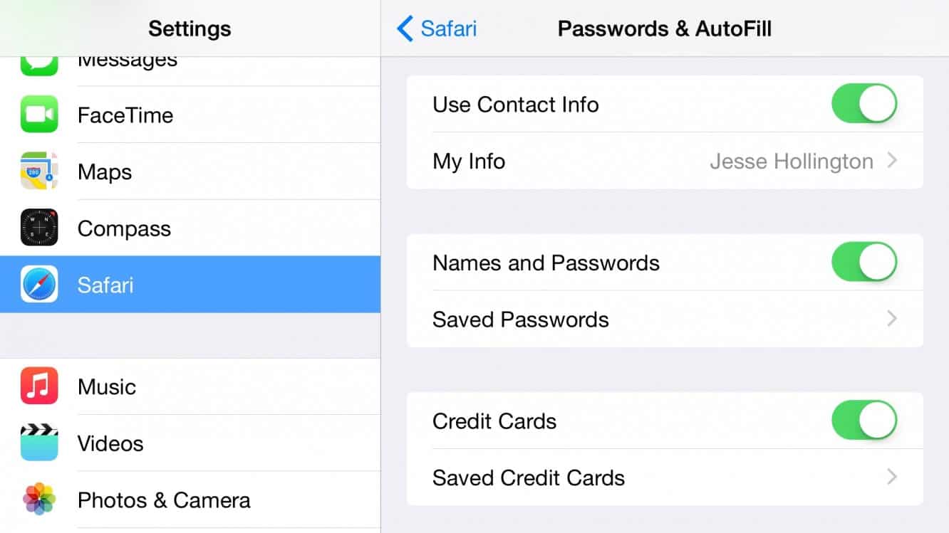 Managing Saved Passwords and Credit Cards in Safari