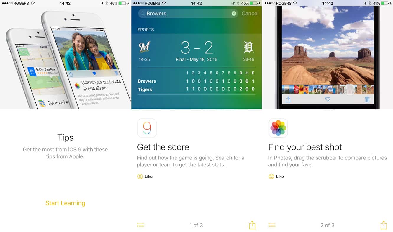 Apple already publishing iOS 9 Tips in latest developer betas