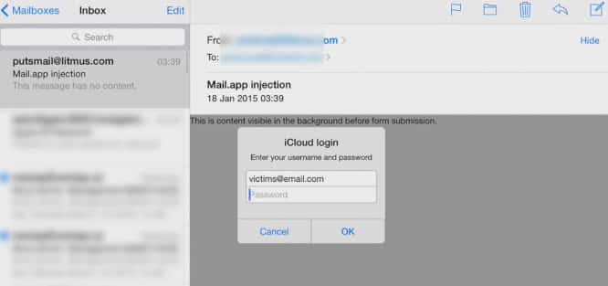 Bug allows phishing attacks in iOS Mail