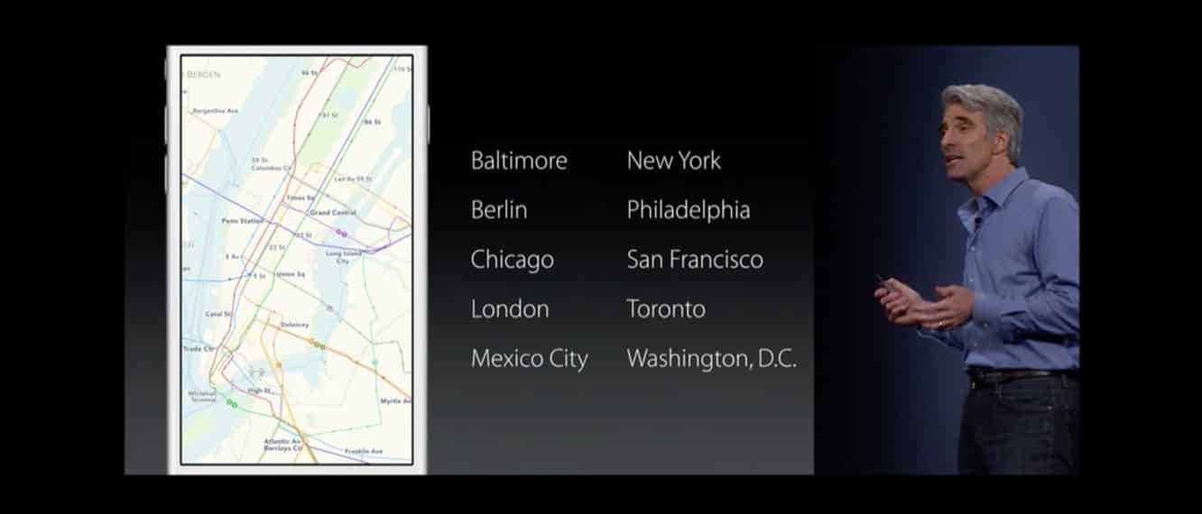 iOS 9 Transit goes beyond core cities