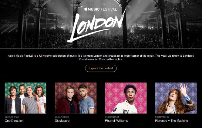 Pharrell Williams, Florence + The Machine to headline Apple Music Festival in September