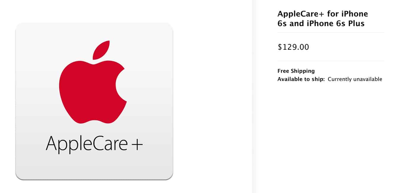 Apple increases AppleCare+ pricing for iPhone 6s