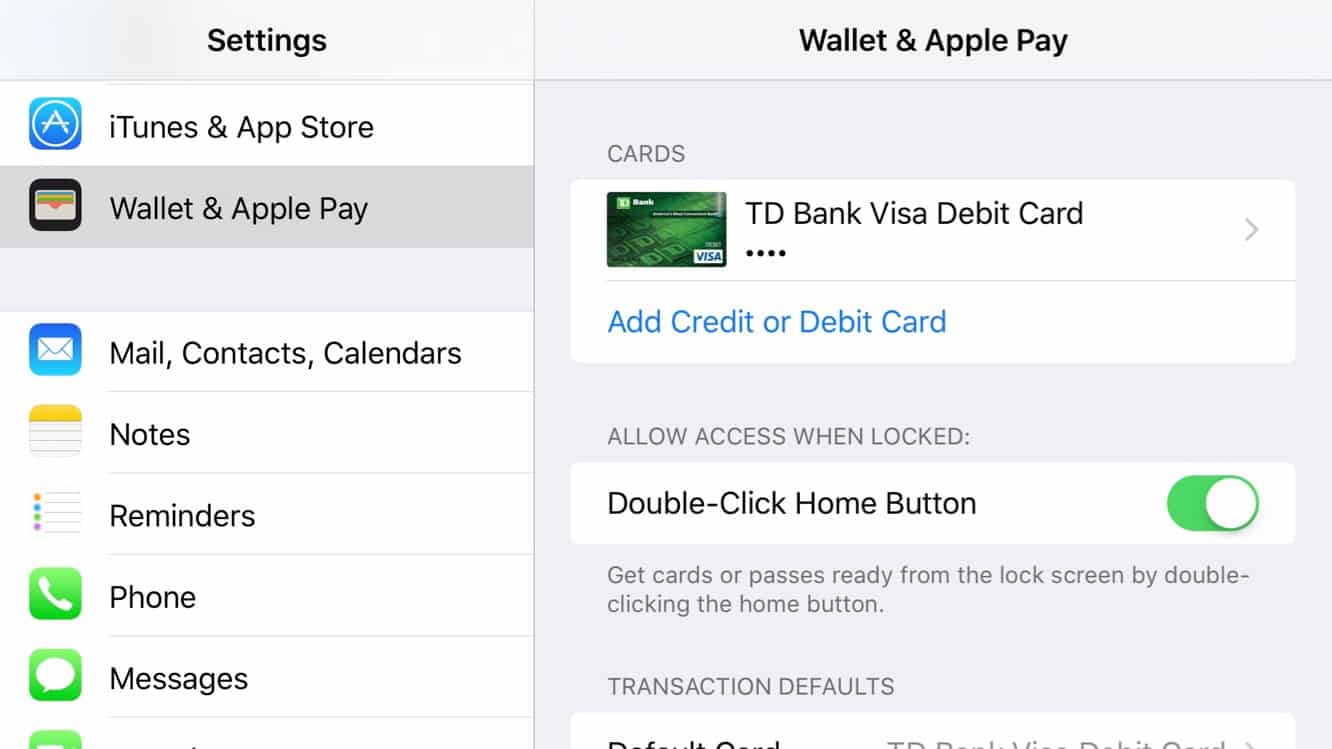 Bringing up Wallet from the iPhone lock screen