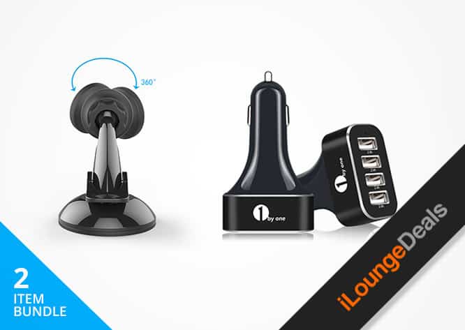 Daily Deal: 1byone Car Mount & 4-Port Smart Charger Bundle