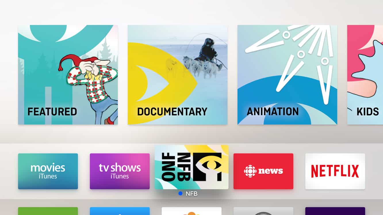 Placing apps in the top row on the Apple TV