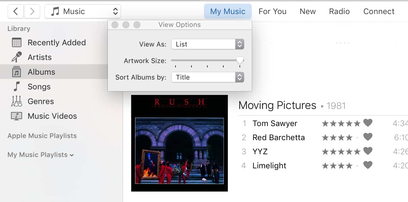 Adjusting Artwork Size in iTunes 12.4