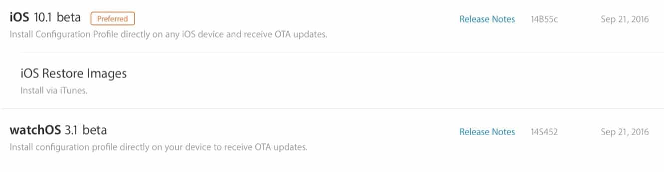 Apple releases first iOS 10.1, watchOS 3.1, tvOS 10.0.1 developer betas